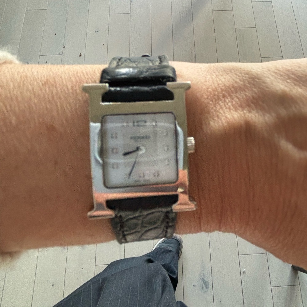 Hermes Heure H pm  Black Croc Women Watch - Picture 5 of 7